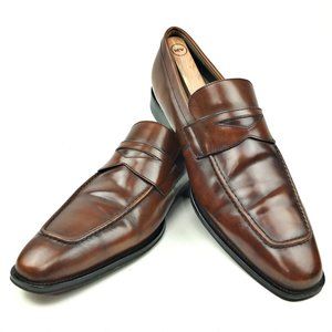 Ecco Walnut Sleek Penny Loafer w/ Moc Toe Men 10.5